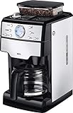 AEG KAM 400 Kaffeemaschine (Integriertes Mahlwerk, 9 Mahlgradeinstellungen, programmierbarer Timer, Kaffeepulver oder Kaffeebohnen, Aroma-Funktion, 1,25 l, Sicherheitsabschaltung, Edelstahl/schwarz)