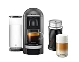 Krups Nespresso XN902T Vertuo Plus inklusive Aeroccino Milchaufschäumer (automatische Kapselerkennung, 1,1 l wassertank, 5 Tassengrößen) titanium