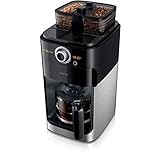 Philips Grind und Brew HD7769/00 Filterkaffeemaschine (mit Mahlwerk, Timer, doppeltes Bohnenfach) edelstahl/schwarz