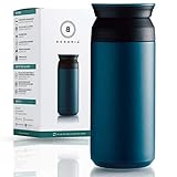 BOHORIA Premium Edelstahl Kaffee-to-Go-Becher - Isolierbecher - Thermo-Becher - Doppelwandig & Vakuumisoliert - 360 ml - Reise-Becher Kaffee und Tee zum Mitnehmen - Autobecher Travel Mug (Teal)