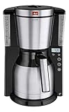 Melitta Look Therm Timer 1011-16, Filterkaffeemaschine mit Thermkanne und Timer-Funktion, AromaSelector, Schwarz