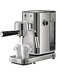 WMF Lumero Siebträger Espressomaschine 1400 Watt, 3 Einsätzen, für 1-2 Tassen Espresso, auch für Pads, 15 bar, Tassenabstellfläche, Milchaufschäumdüse, edelstahl matt