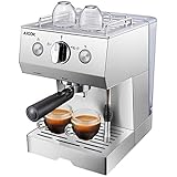AICOK 15 Bar Espressomaschine | 1140 Watt kaffeemaschine | Cappuccino und Latte | Professionelle Milchaufschäumdüse | Schnelles Aufheizen | 1.5 L Großer Wassertank | Edelstahl