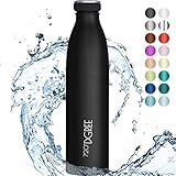 720°DGREE Edelstahl Trinkflasche 'milkyBottle' - 1L - BPA-Frei, Auslaufsicher, Kohlensäure geeignet - Thermosflasche für Sprudel, Sport, Uni, Schule, Fitness, Outdoor, Camping