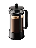 Bodum Kenya Kaffeebereiter - 350ml / 3 Tassen - Manuelle French Press aus Borosilikatglas und Edelstahl - Spülmaschinenfest - Made in Portugal