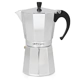 Orbegozo KF 600 - Italienischer Kaffeekocher aus Aluminium, Kapazität: 6 Tassen (280 ml), ergonomischer Griff, Sicherheitsventil, abnehmbarer Filter