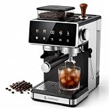 AMZCHEF Siebträgermaschine mit Mahlwerk, 20 Bar, Cold Brew