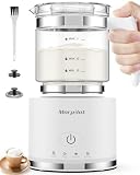 Morpilot Milchaufschäumer Elektrisch, 500ml 600W, 4 in 1 Milchschäumer für Heißer und Kalter, Visuelles Glas, Spülmaschinenfest, Latte-Design