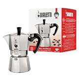 Bialetti - Moka Express: Ikonische Espressomaschine für die Herdplatte, Macht echten Italienischen Kaffee, Moka-Kanne 3 Tassen (130 ml), Aluminium, Silber