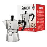 Bialetti - Moka Express: Ikonische Espressomaschine für die Herdplatte, Nicht-Induktion, Moka-Kanne 2 Tassen (90 ml), Aluminium, Silber