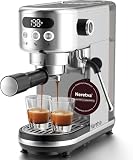 Neretva 20 Bar Siebträgermaschine klein Espressomaschine Edelstahl